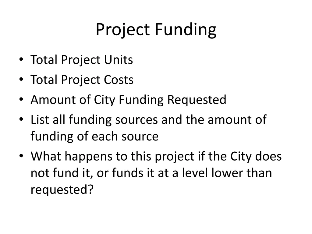 project funding