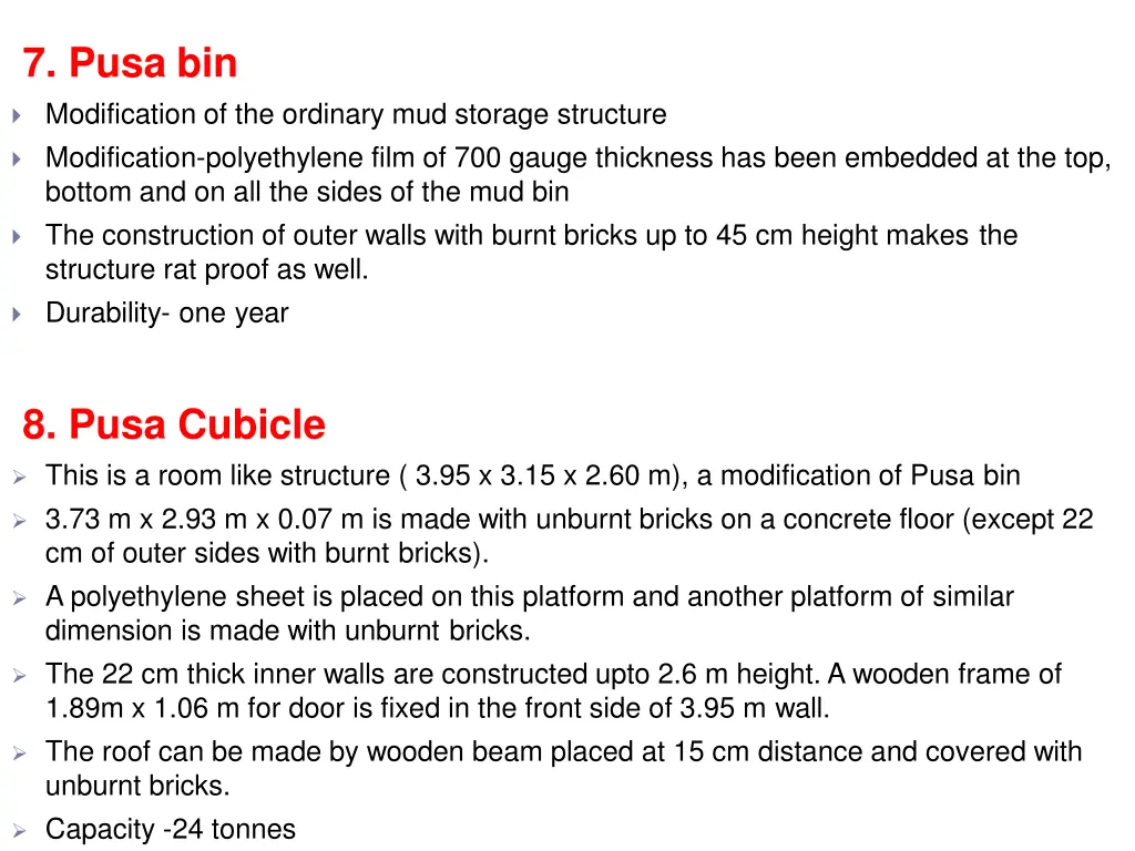 7 pusa bin modification of the ordinary