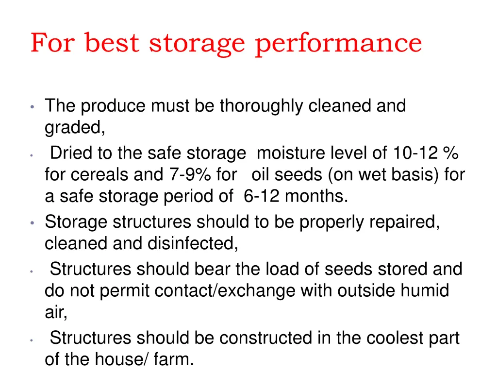 for best storage performance