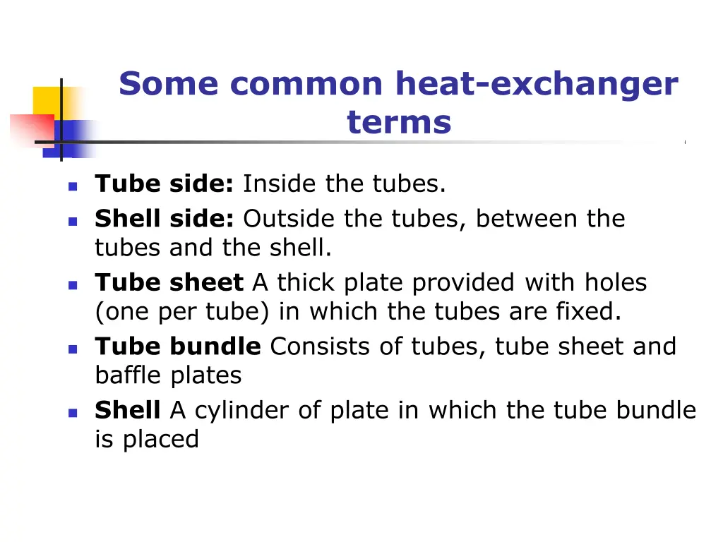 some common heat exchanger terms