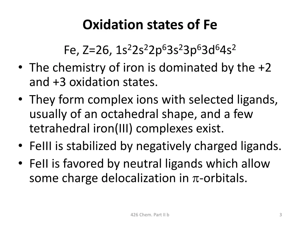 oxidation states of fe