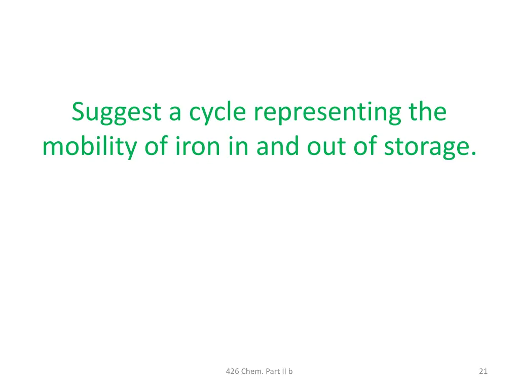 suggest a cycle representing the mobility of iron