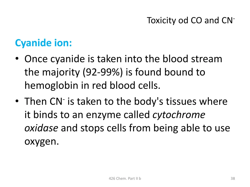toxicity od co and cn