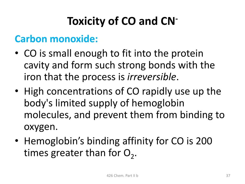 toxicity of co and cn