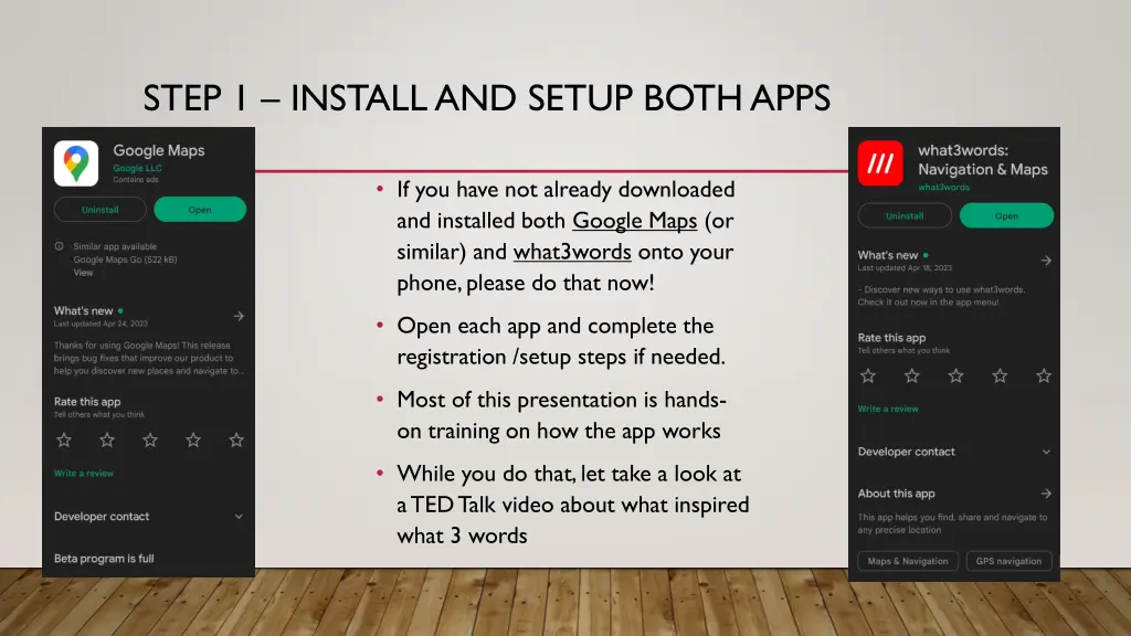 step 1 install and setup both apps