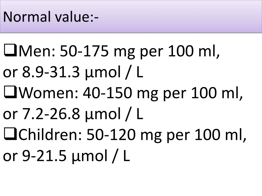 normal value