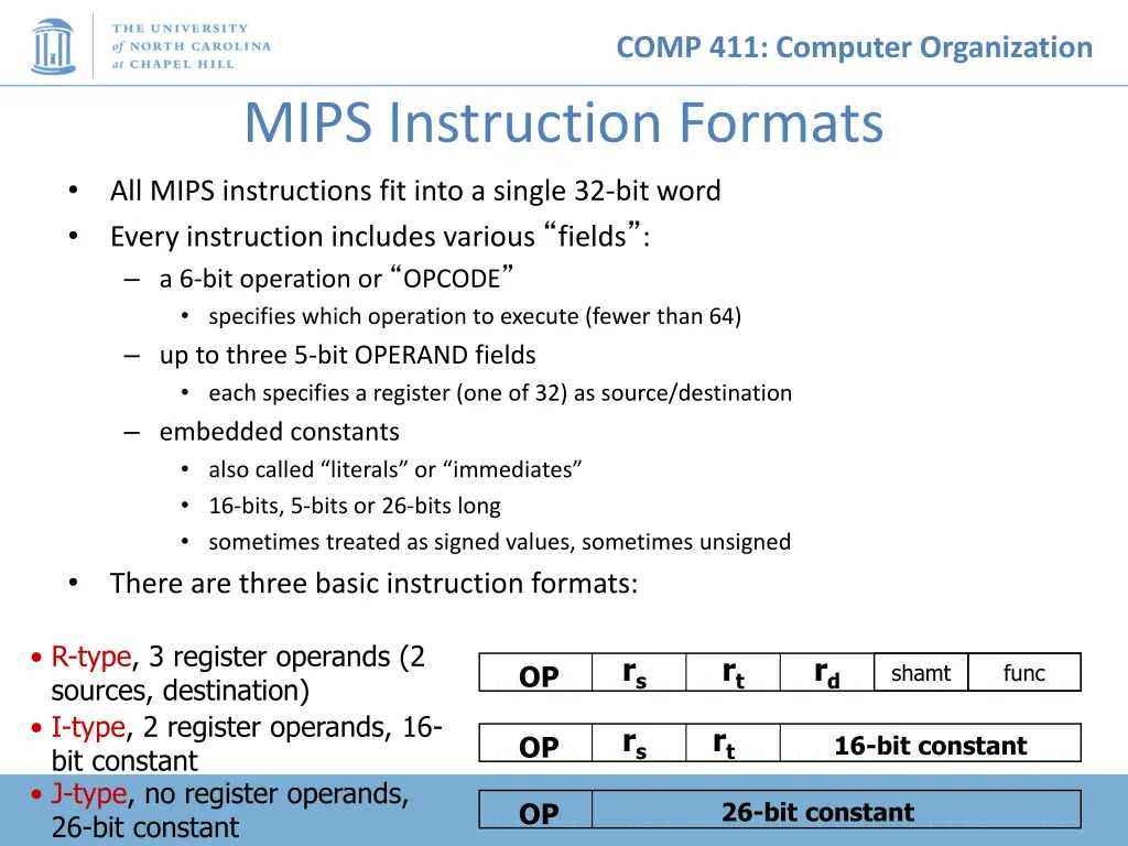 comp 411 computer organization 18