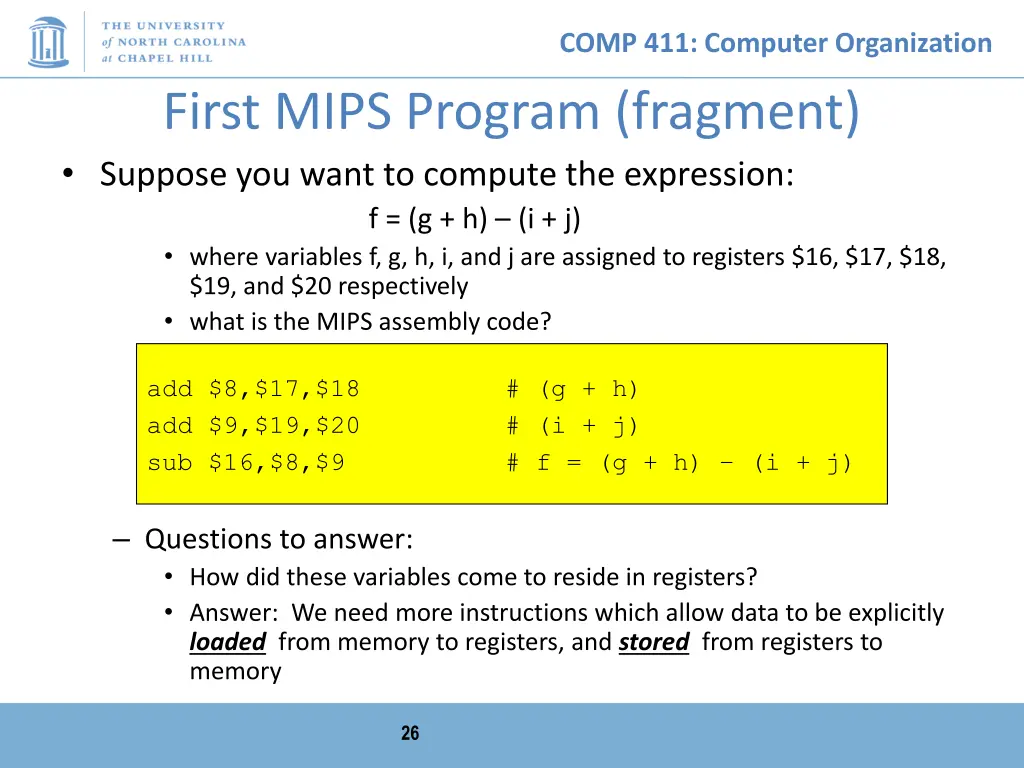 comp 411 computer organization 25