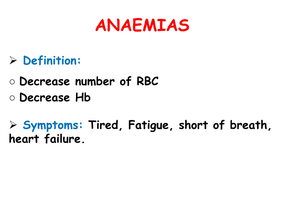 anaemias