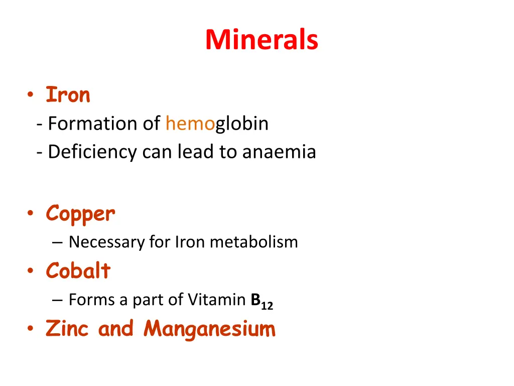 minerals
