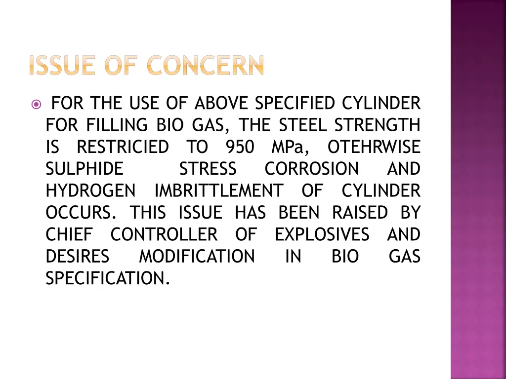 issue of concern