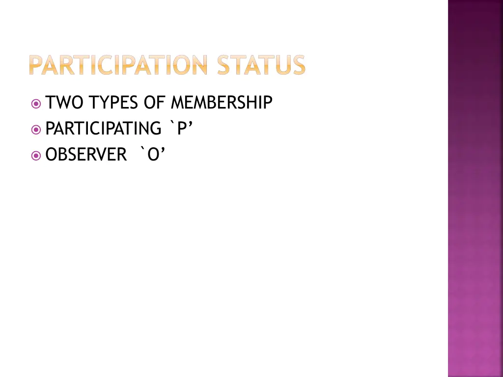 participation status