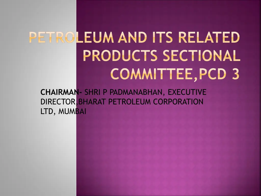 petroleum and its related products sectional
