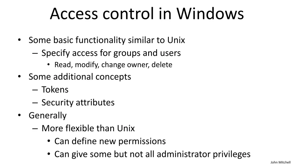 access control in windows
