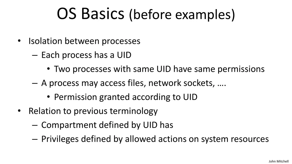 os basics before examples
