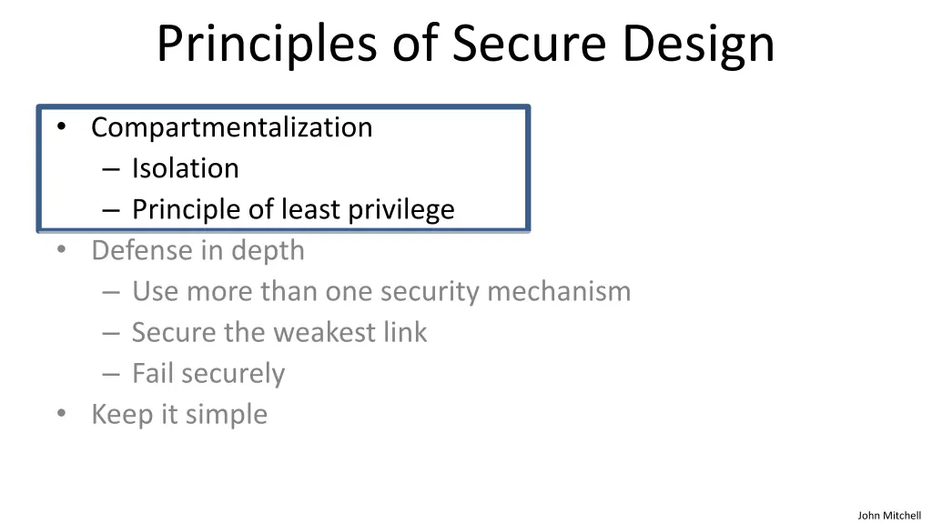 principles of secure design