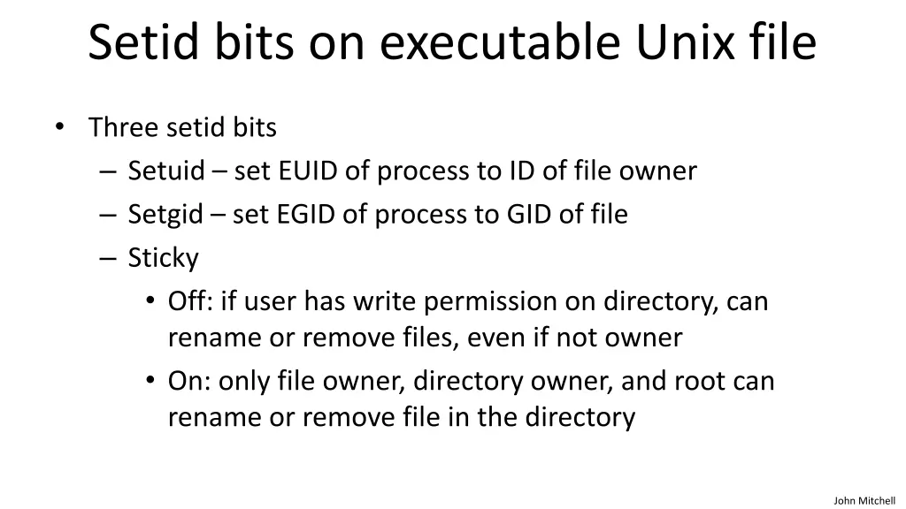 setid bits on executable unix file