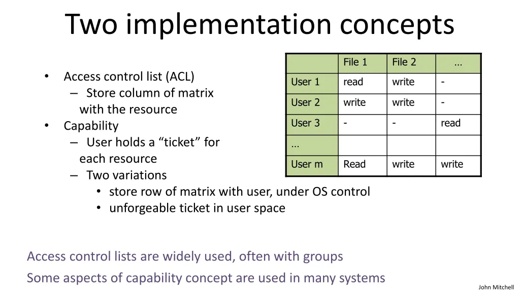 two implementation concepts