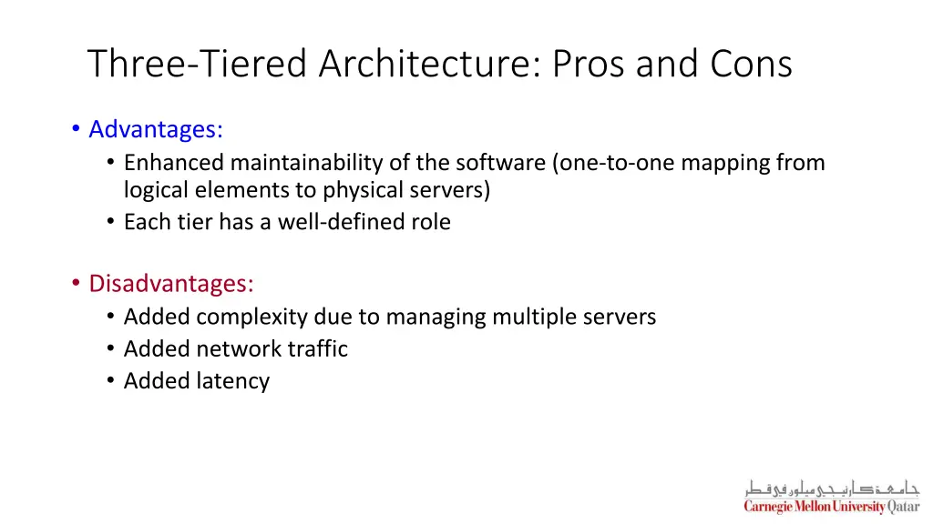 three tiered architecture pros and cons