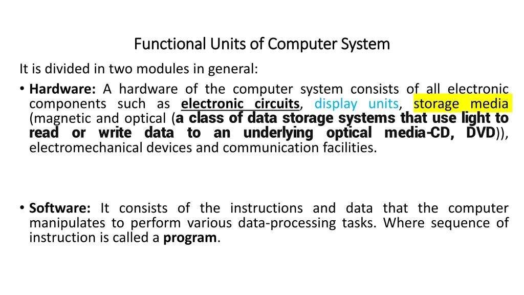 functional units of computer system functional