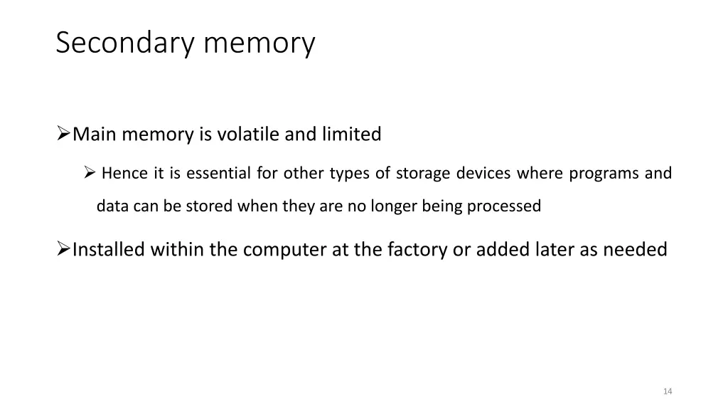 secondary memory