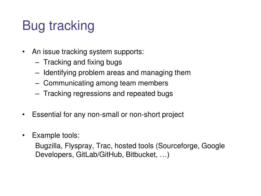 bug tracking