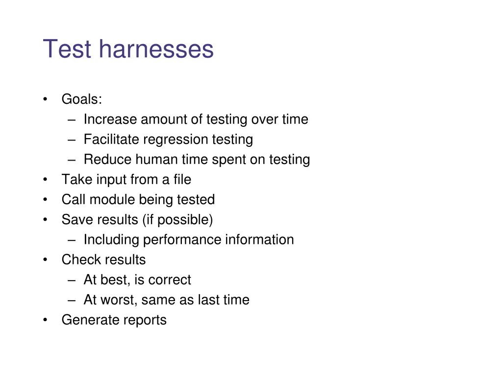 test harnesses