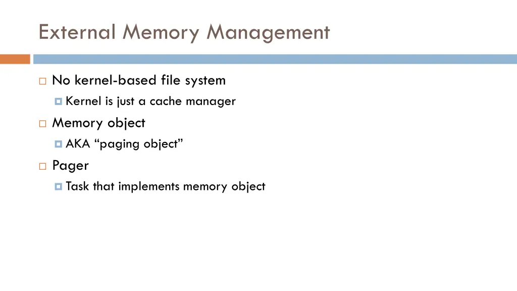 external memory management