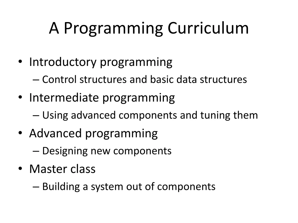 a programming curriculum