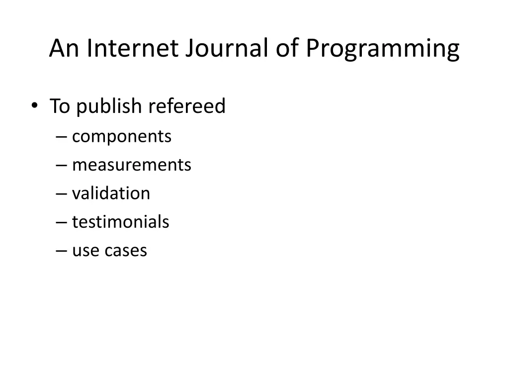 an internet journal of programming