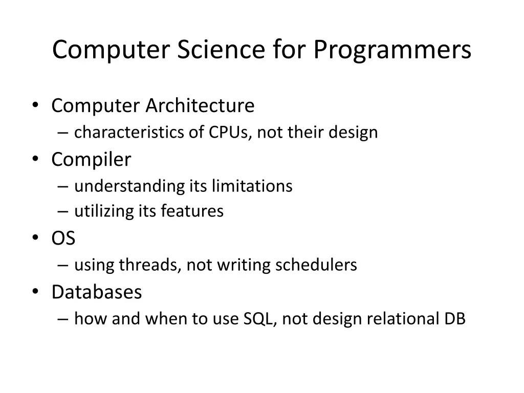 computer science for programmers