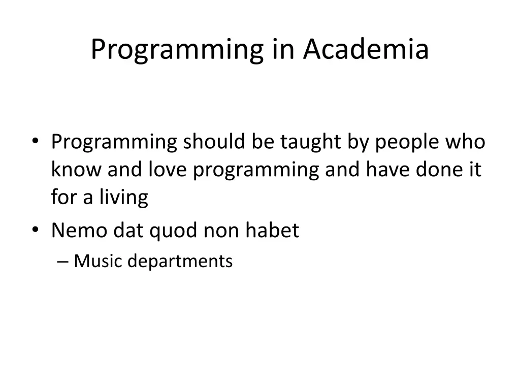 programming in academia
