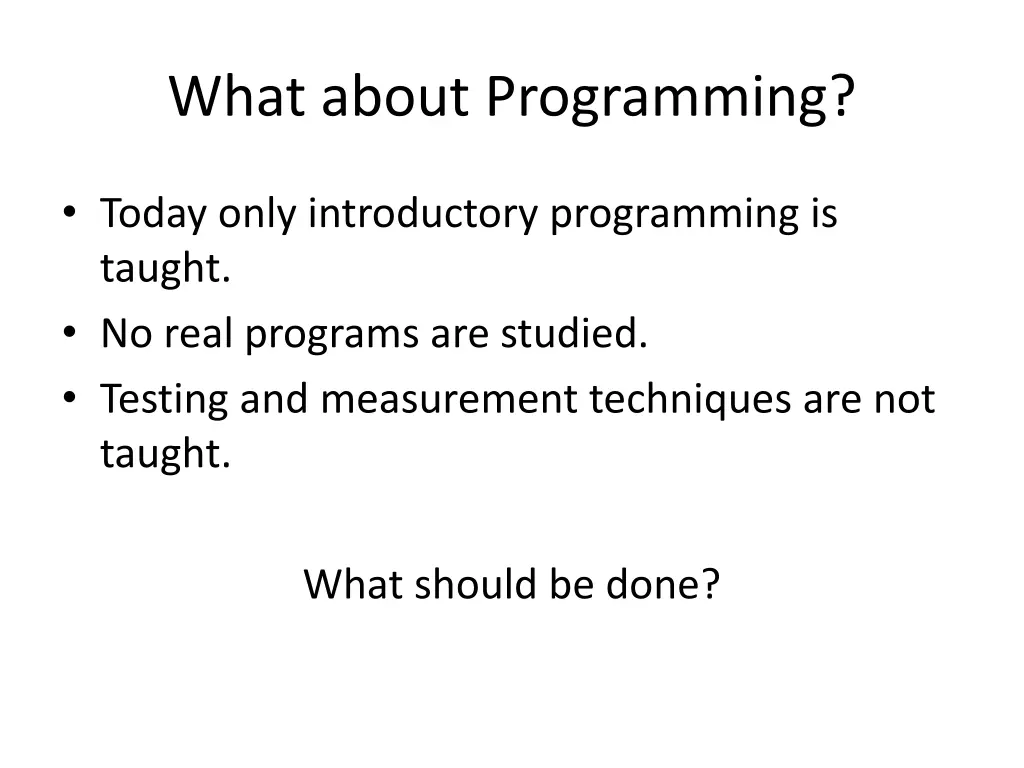 what about programming
