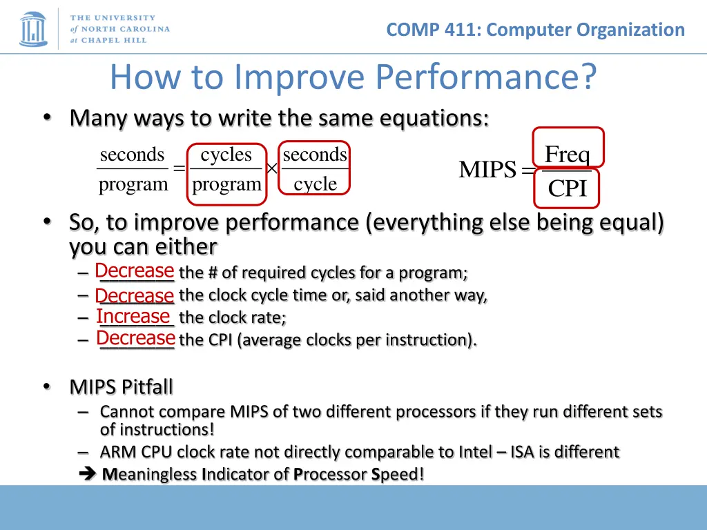 comp 411 computer organization 13