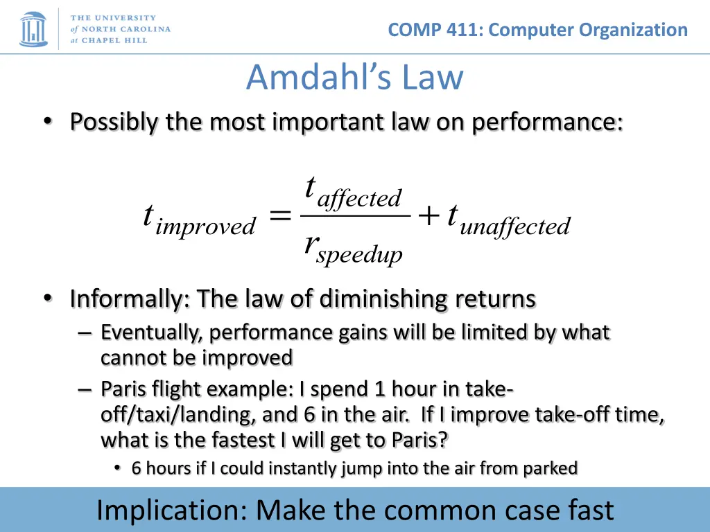 comp 411 computer organization amdahl