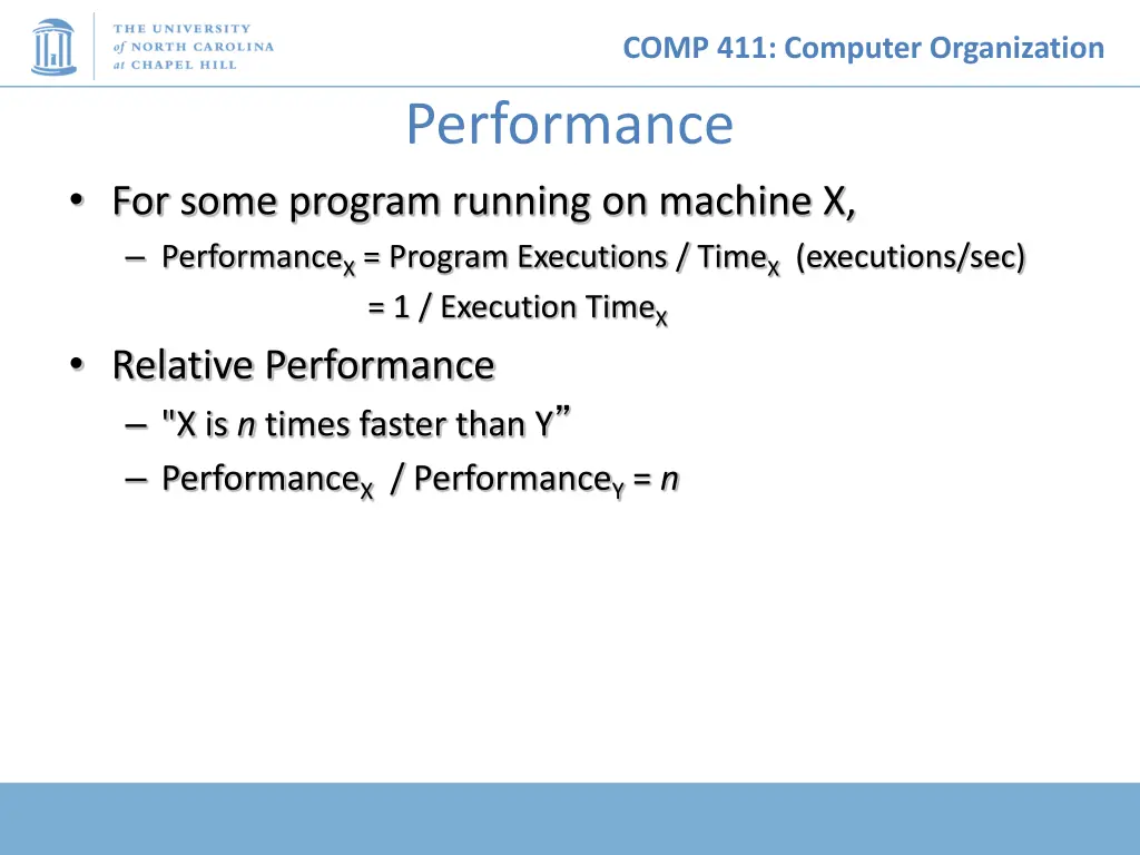 comp 411 computer organization performance