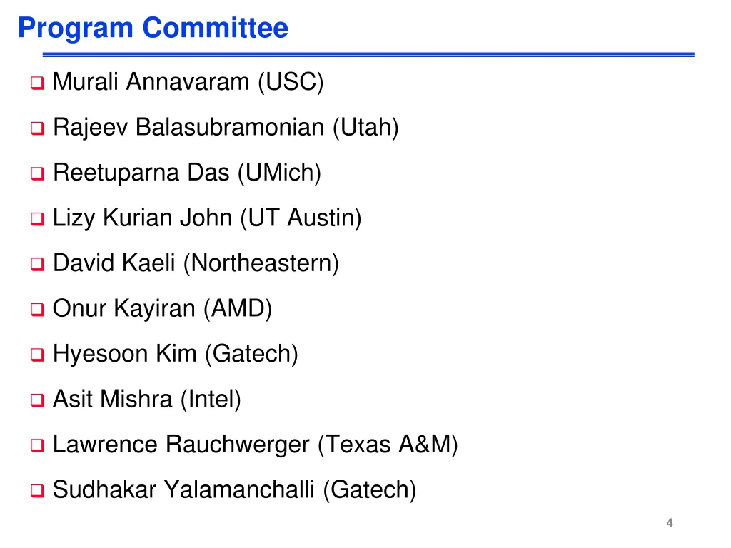 program committee