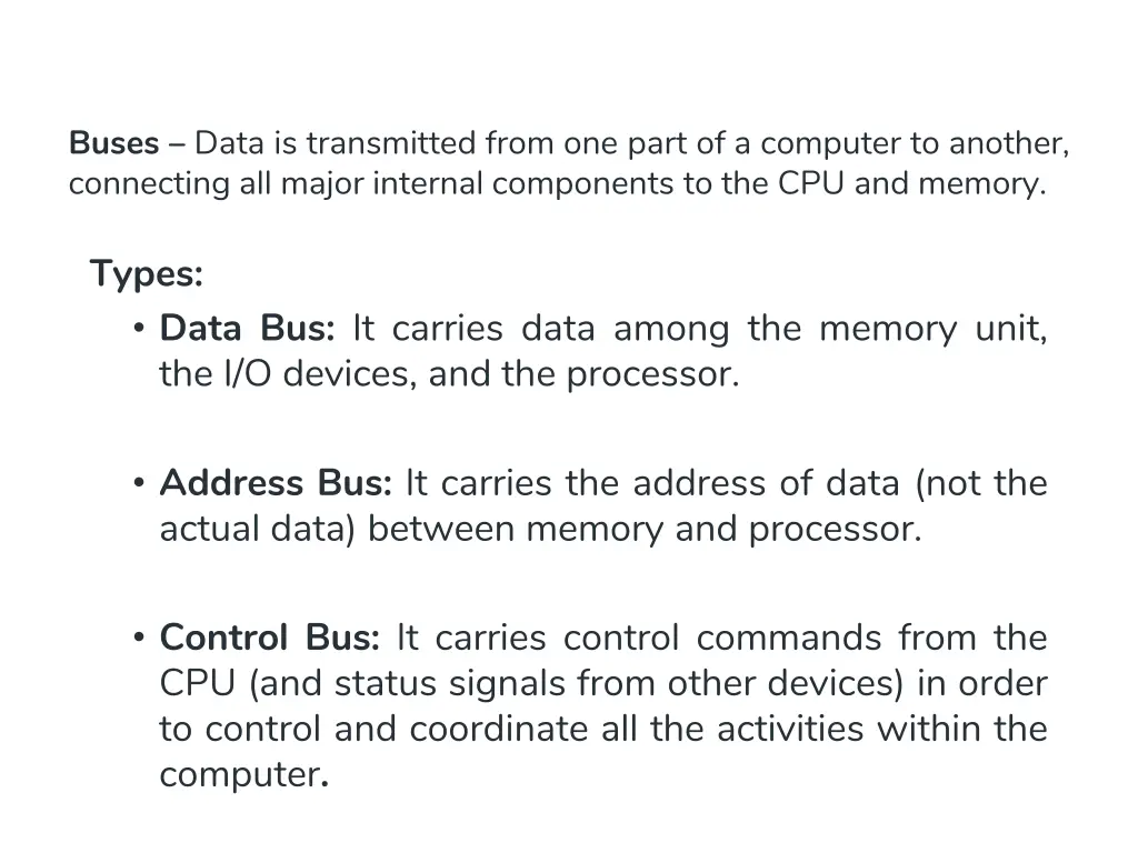 buses data is transmitted from one part