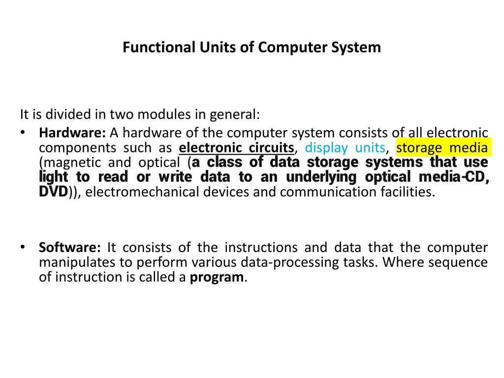 functional units of computer system