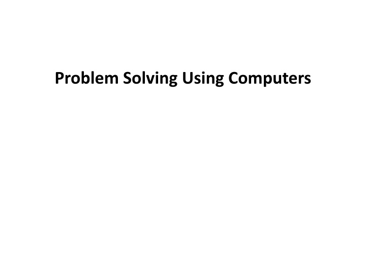 problem solving using computers