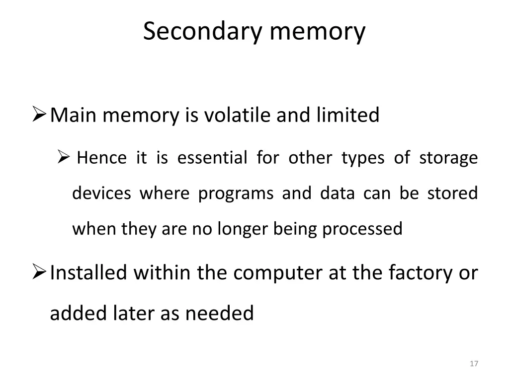 secondary memory