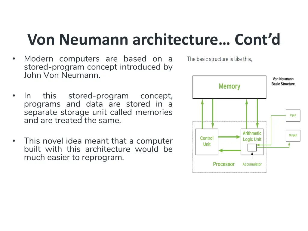 von neumann architecture cont d modern computers