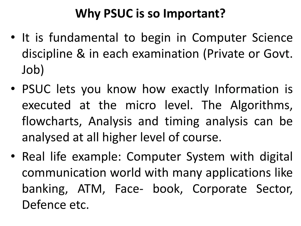 why psuc is so important