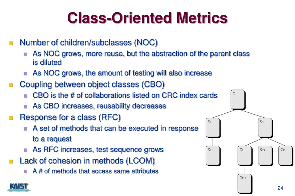 class oriented metrics 1