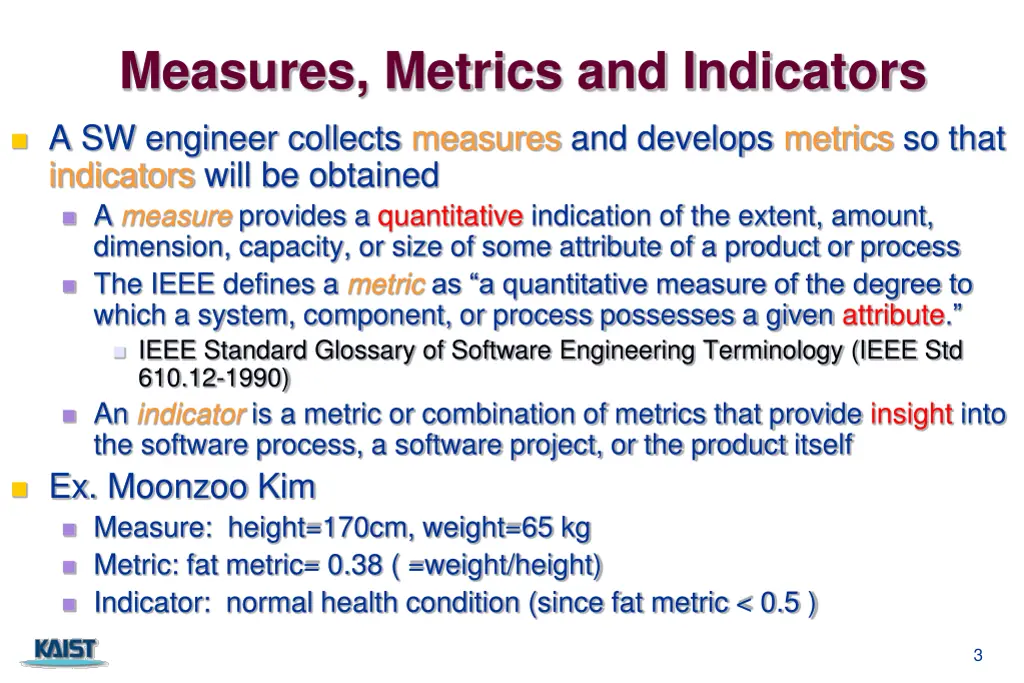 measures metrics and indicators