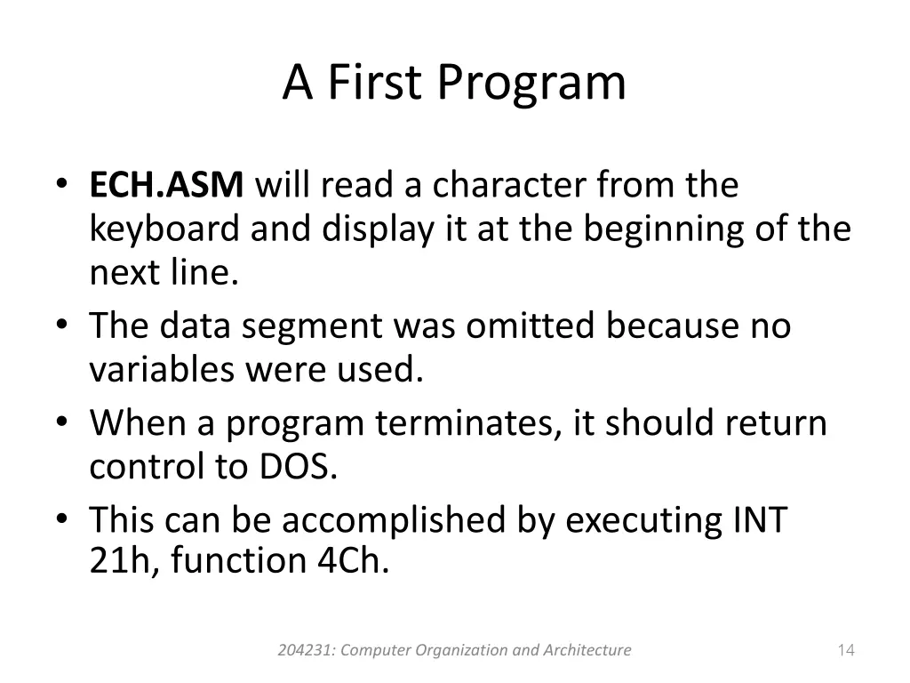 a first program