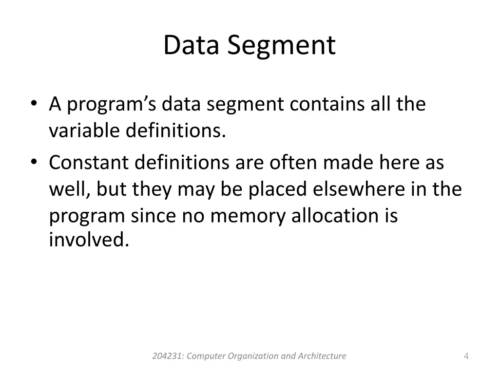 data segment