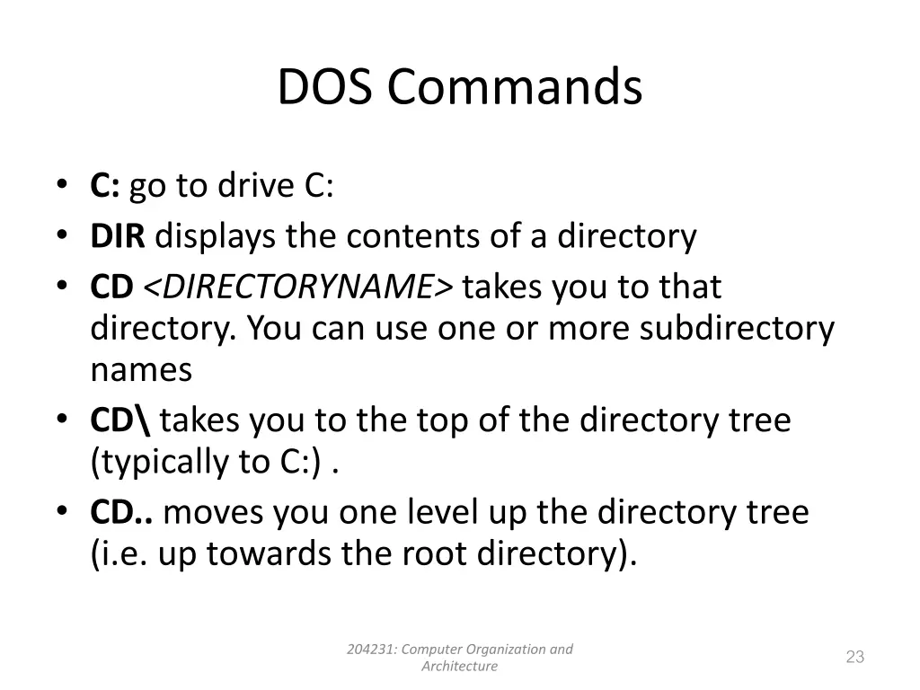dos commands