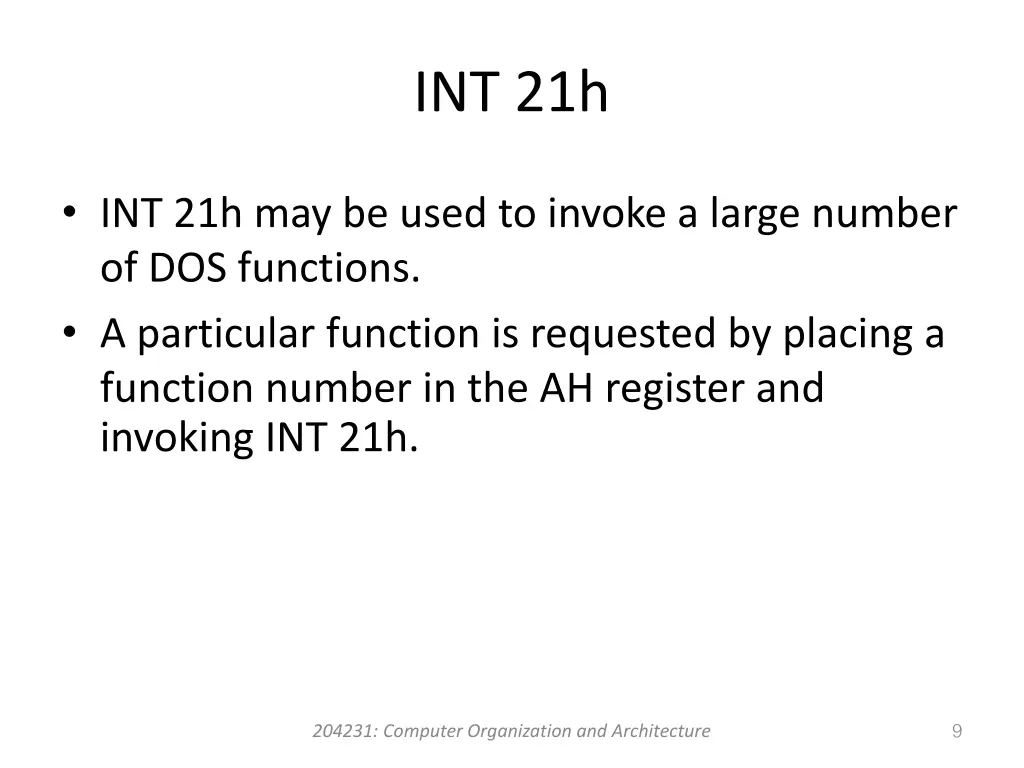 int 21h