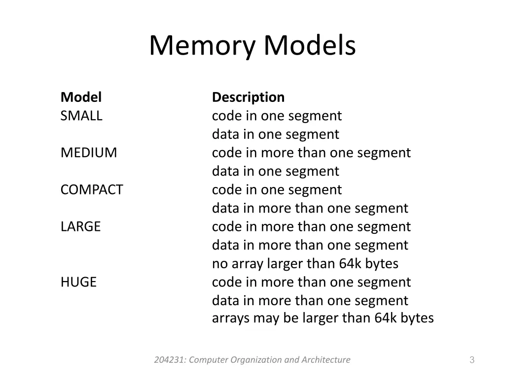 memory models